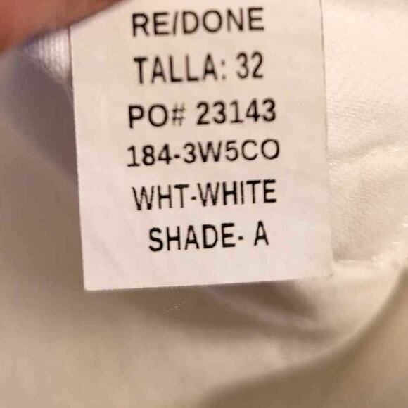 RE/DONE Originals 50s Cutoffs Button Fly Shorts White Plus 32 NEW - Picture 8 of 11